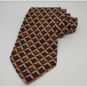 VTG Valentino Cravatte Necktie 100% Silk Multicolor Diamond Pattern Italian Tie